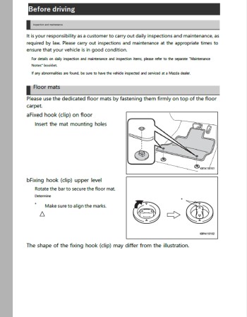 mazda bongo van 2020 2021 2022 2023 2024 & 2025 owners manual in english